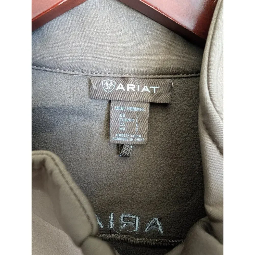 NWT Ariat Vernon Softshell Jacket Men's Large Khaki Southwest Full Zip 10062599